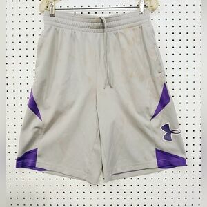 Under Armour Athletic Shorts Gray and Purple Performance Design